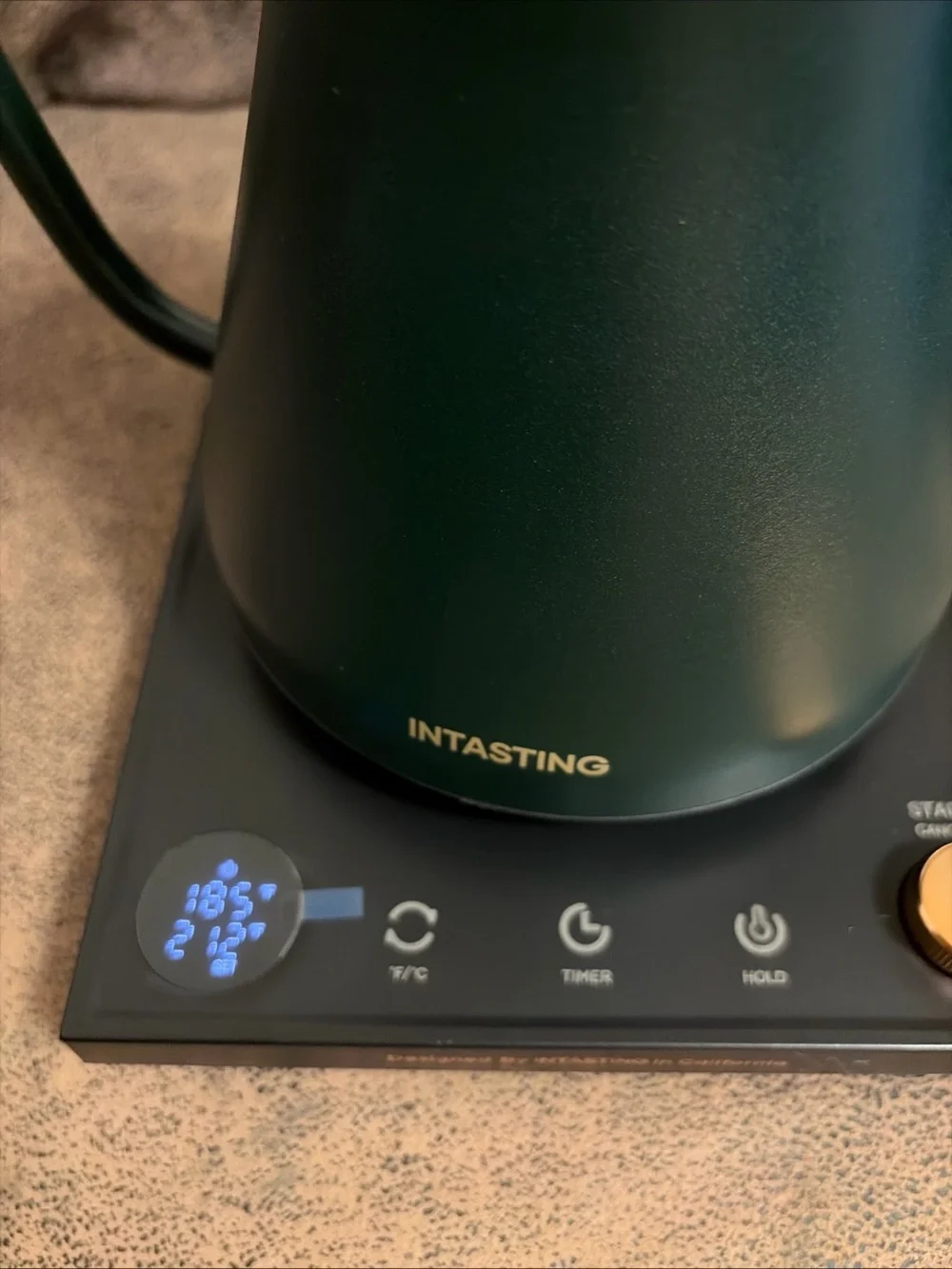 INTASTING Gooseneck Electric Kettle ±1°F Temp Ctrl 0.9L Hunter Green